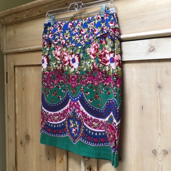 Anthropologie Maeve Sheffield Multicolor Floral Pencil Skirt Size 10 - Picture 9 of 14
